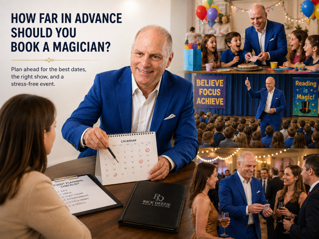 Rick Deezie discussing when to book a magician for a Philadelphia-area party or event.